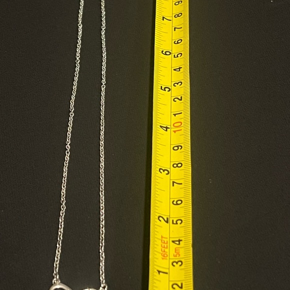 High polished Stainless Steel Infinity Necklace with Clear CZ adjustable - Picture 3 of 4